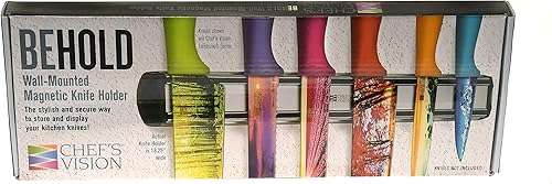Miniatura 8 de BEHOLD by Chef's Vision - Soporte magnético para cuchillos de cocina plateado - Tira magnética para cuchillos de cocina - Elegante exhibición de
