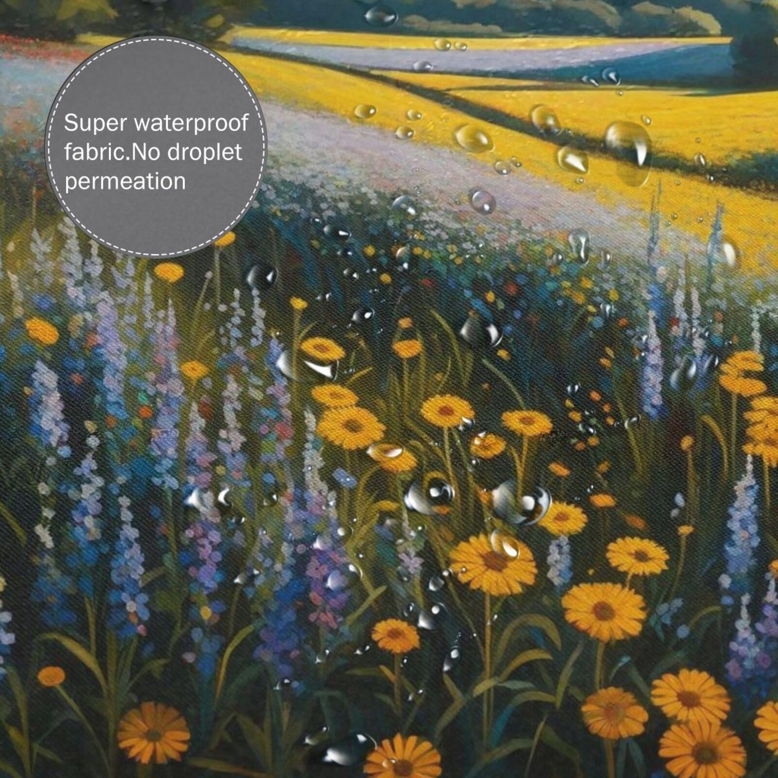 Yookeb Duschvorhang Mit Blumenmuster – 152x180 Cm, Wasserdicht, Polyester, Inkl. 12 Haken