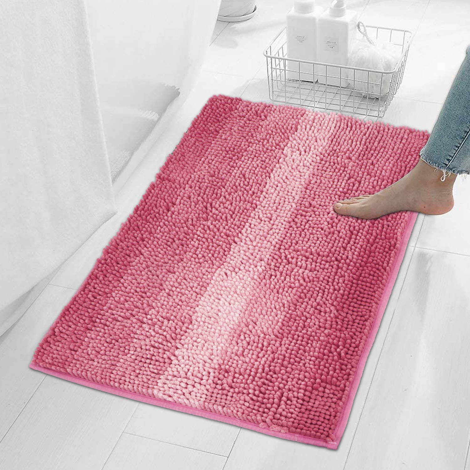 HOKIPO Modern Rectangular Bath Mats (Pink, Microfiber, 50 X 80 Cm) (B08R1FBYBF) Amazon Price History, Amazon Price Tracker