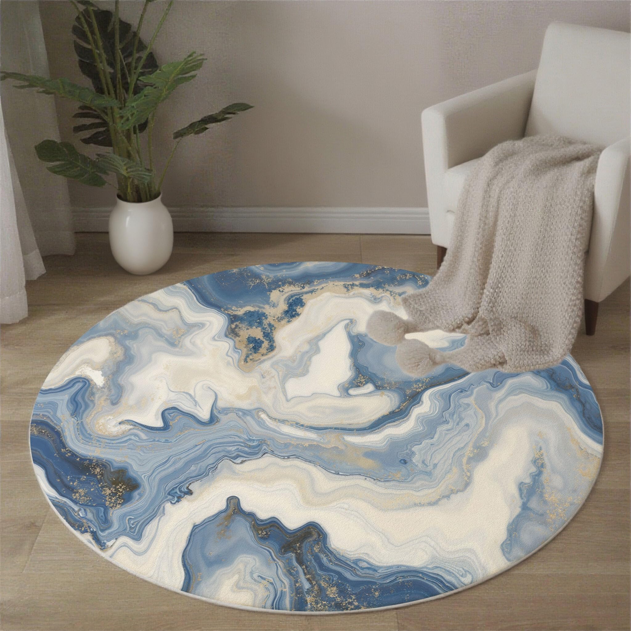 Tapis de sol imprimé marbre bleu pour la salle de jeux des enfants