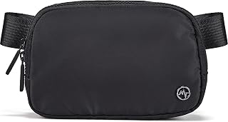 Pander Women's Two-Way Zipper Fanny Pack - Water Repellent Nylon Everywhere Belt Bag, Adjustable Strap Crossbody Waist Pack (Black)