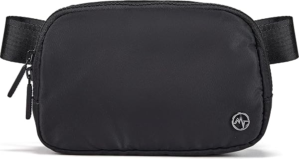 The Pander Two Way Zipper Fanny Pack in black, showcasing its versatile styling and functional design.