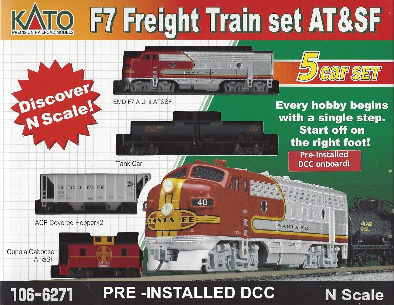 N F7 Freight Train Set - at&SF Warbonnet w/Ready to Run DCC