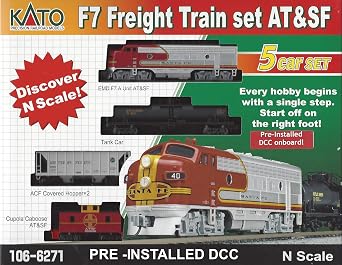 N F7 Freight Train Set - at&SF Warbonnet w/Ready to Run DCC