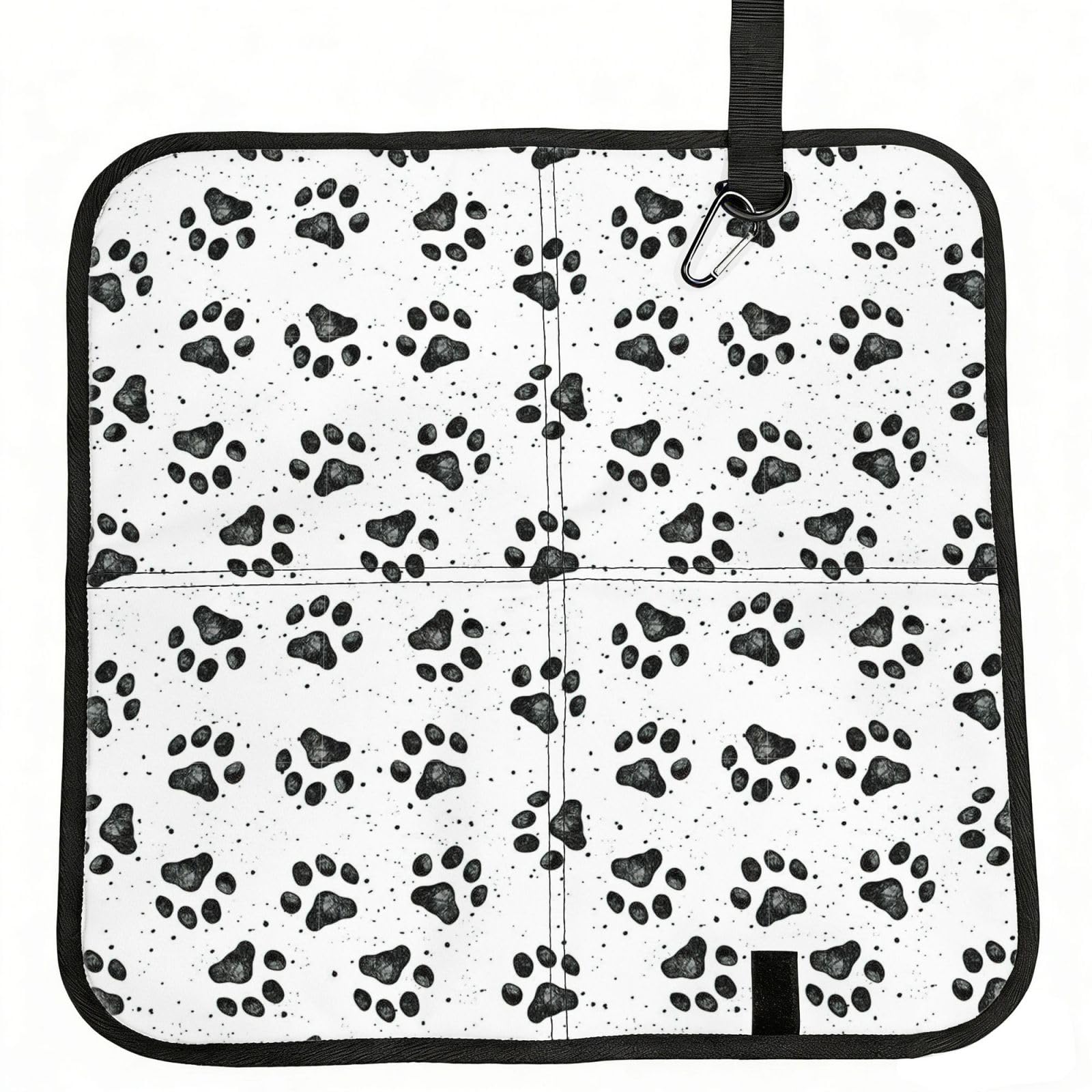 OKFSTY Dog Paw Pattern Print Fold Away Seat Cushion Portable Outdoor Pad Polyester Bleacher Bench Mat Travel Picnic Pad