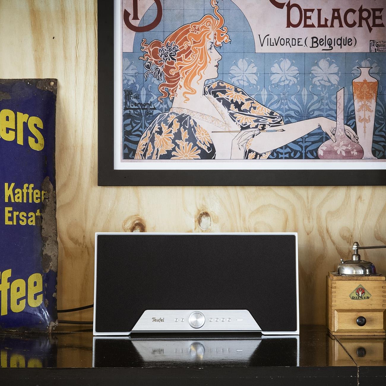 Głośnik streamingowy Teufel ONE M, z wi-fi i technologią Bluetooth, wbudowany subwoofer, budzik, biały