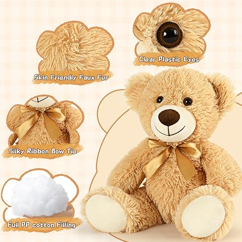 Miniatura 2 de MorisMos Paquete de 16 osos de peluche pequeños a granel, oso de peluche a granel de 14 pulgadas, oso de peluche suave para baby shower, cumpleaños,