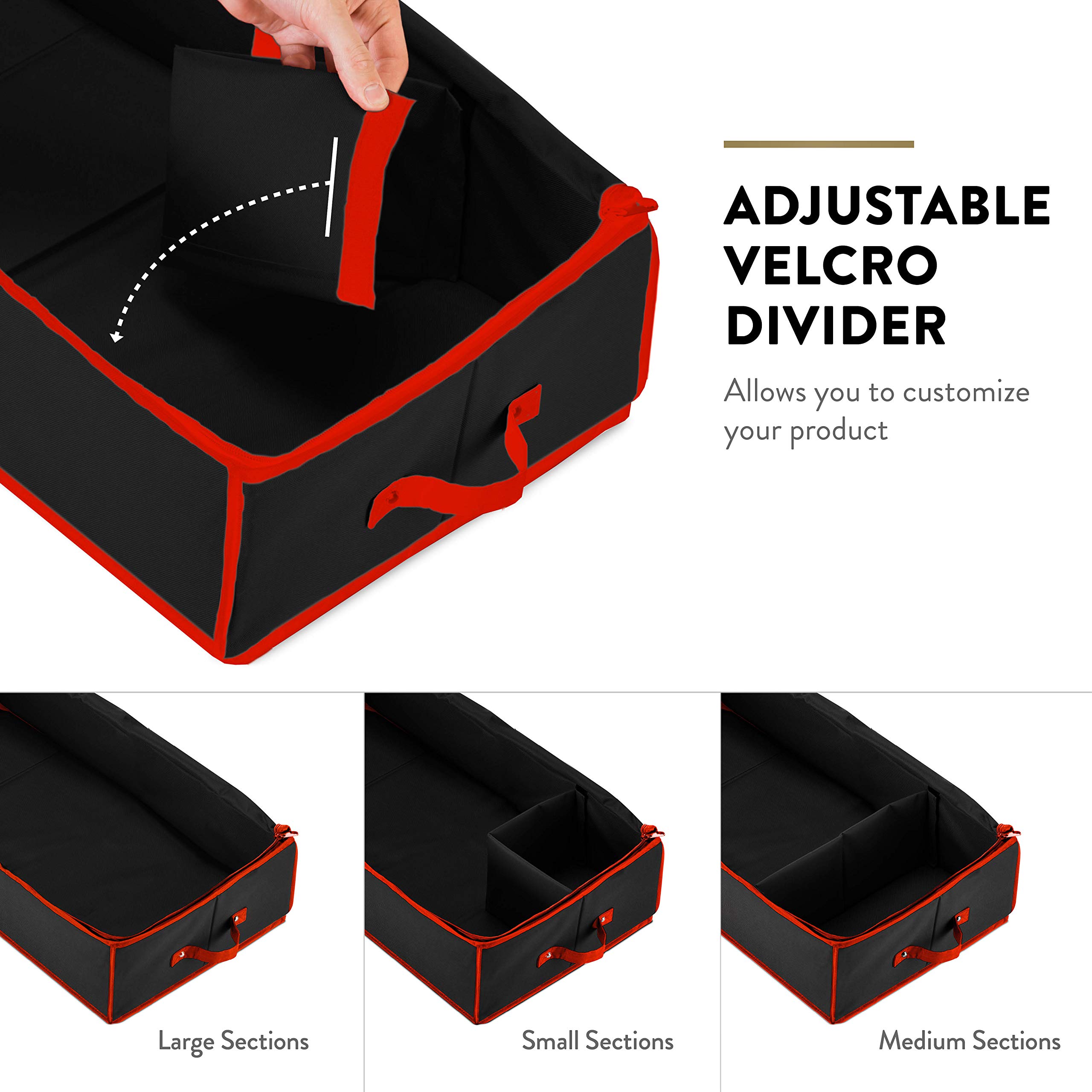 Zober Premium Wrap Organiser, Inner Pockets, Holds up to 24 Rolls, Gift Wrap Storage Box and Holiday Accessories, 101.6 cm Long - Made from Tear-Resistant Fabric