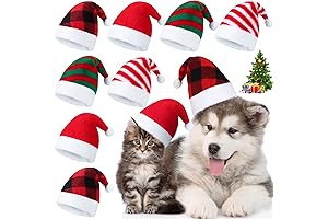Miniature Santa Hats for Pets in Festive Mixed Patterns