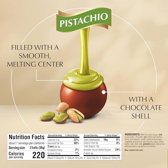 Lindt LINDOR Pistachio Milk Chocolate Candy Truffles, 8.5 oz. Bag