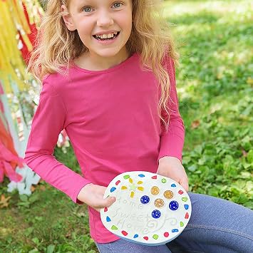 4M: Make Your Garden: Stepping Stone - DIY Ceramic Yard Decor Kit, All-in-1 Art & Craft Set, 7.5 Mold, Decorate W/Beads-Glitter-Stones, Kids Ages 8+