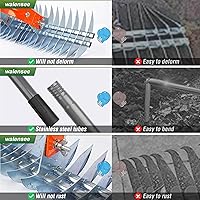 Vista 4 de Walensee Rastrillo Dethatcher, Rastrillo Dethatcher para Césped de 15 pulgadas, Rastrillo Dethatcher Robusto, Rastrillo de Metal de Acero Eficiente