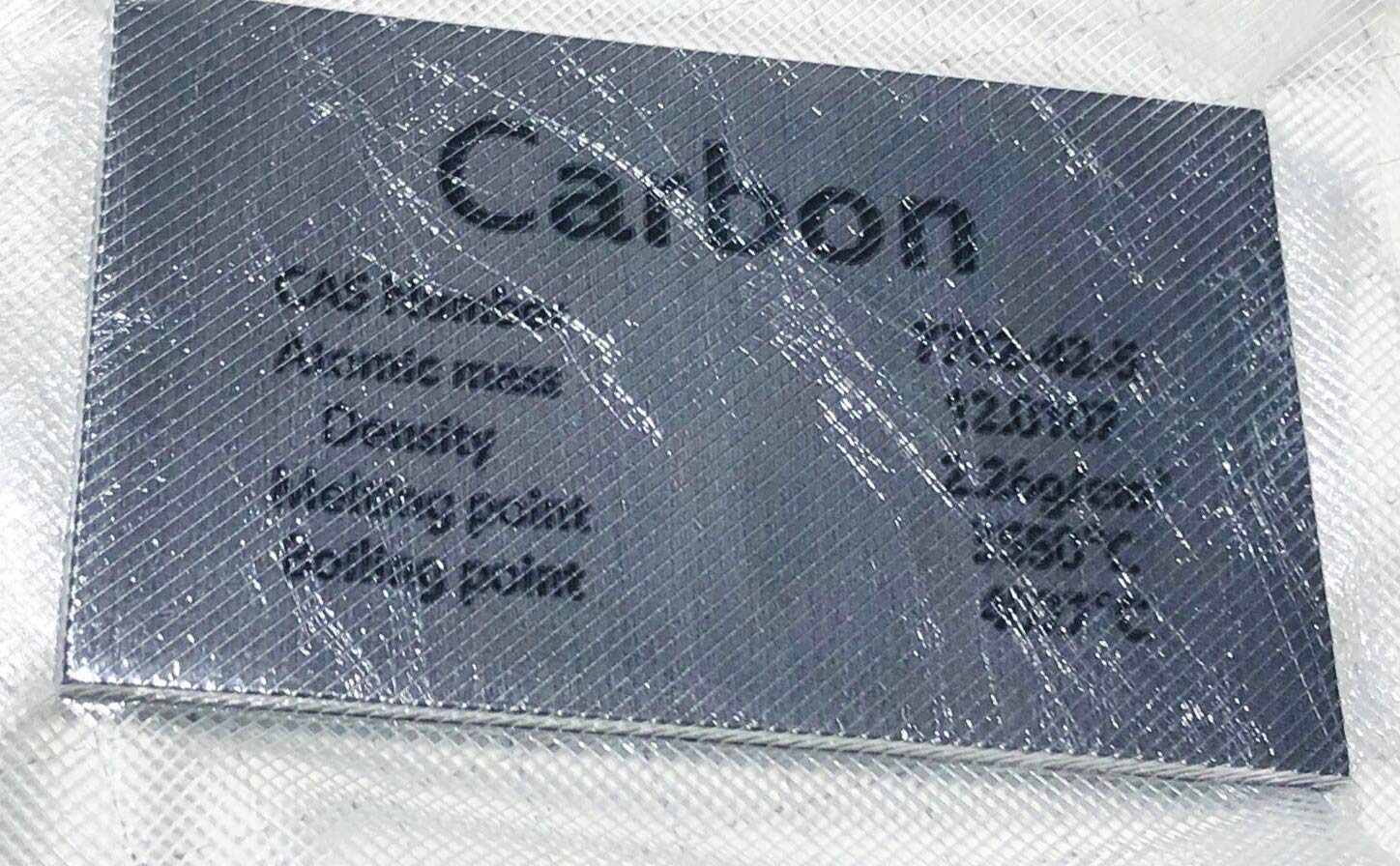 Pannello in carbonio (C) con tavola periodica incisa al laser, 100 x 60 x 5 mm, per collezionisti, esibizioni, scienza, regalo, artigianato, ecc.