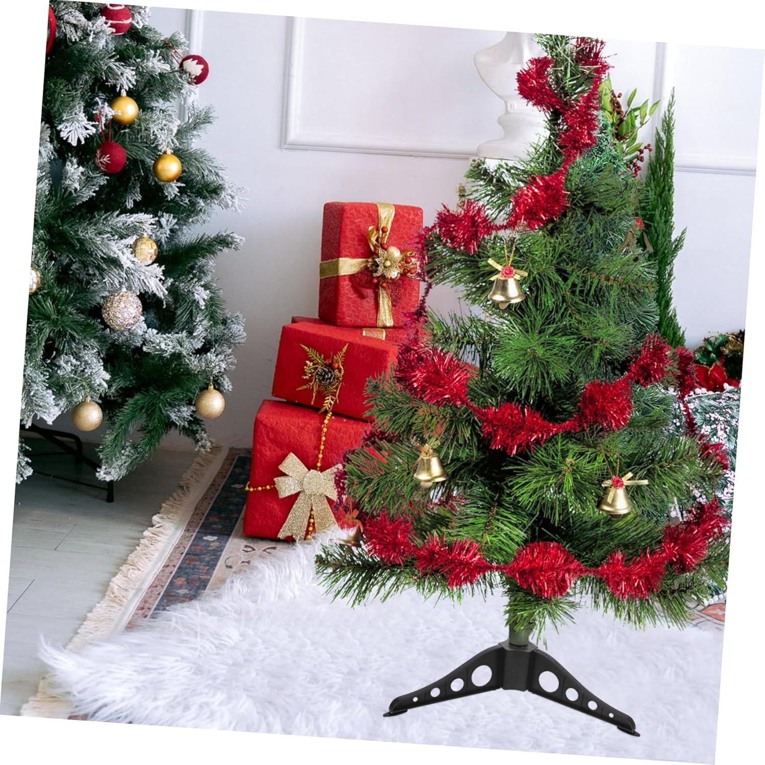Alipis 4pcs Christmas Tree Stand Base for Artificial Trees Compact Design for Easy Storage Fits Holiday Decoration Support