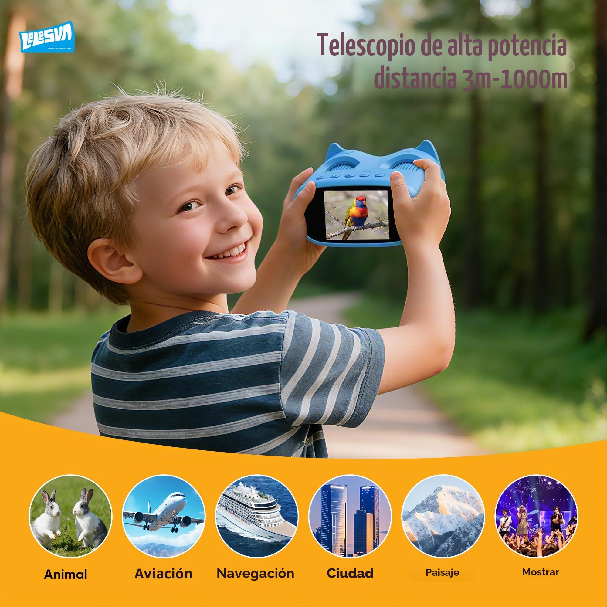 Microscopio y telescopio 2 en 1, Mini microscopios portátiles de Bolsillo 1000X, telescopio de 1000 m para niños, telescopios Infantiles con 1920P, Grandes Juguetes de Ciencia de Actividad Stem