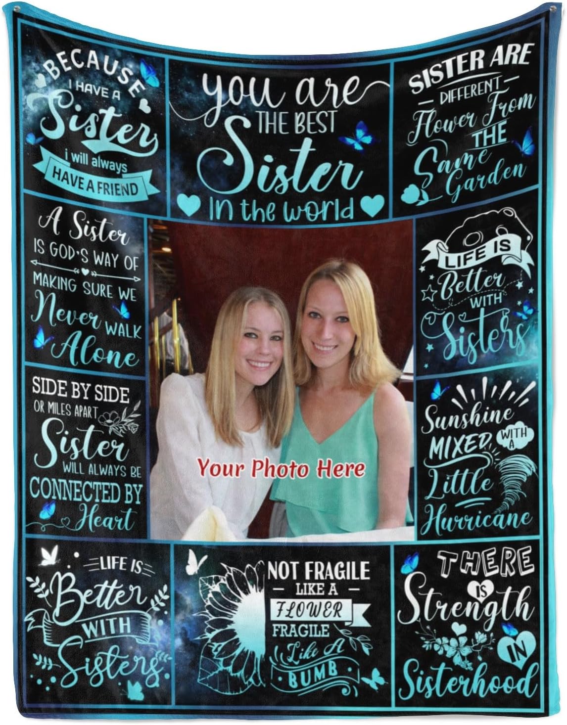 Sister Gifts Blanket, Make Your Own Blanket for Birthday Christmas Mother's Day Decor Gifts, 60x80 Inches