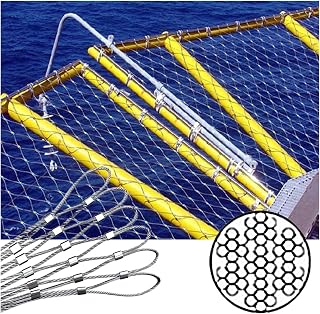 ZHENGQIAN Stainless Steel Wire Rope mesh, 304 Stainless Steel Rope mesh, Balcony Safety net, high-Altitude Anti-Fall net, Poultry cage net,Can Easily Change Shape,2mm (Size : H1.2xL7m/H3.93xL22.96ft)
