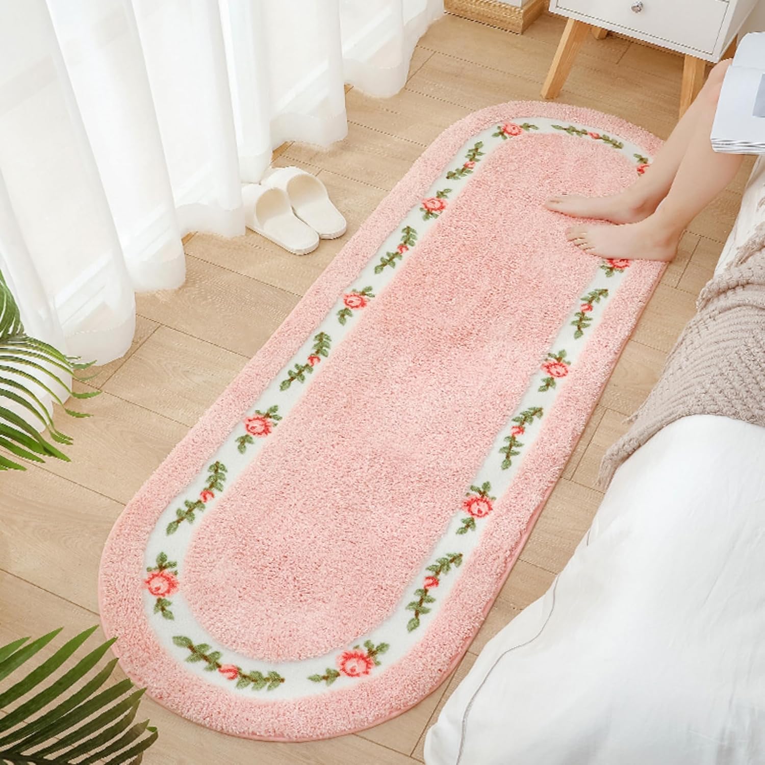 Amazon.com: Pink Rose Rug Romantic Rose Flower Rug 49.2