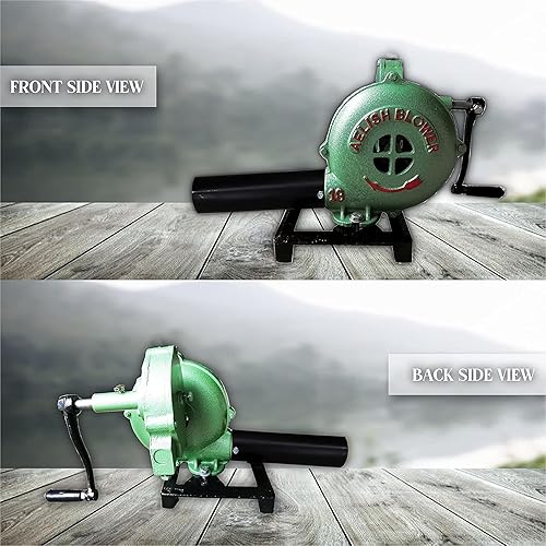 Miniatura 5 de SIMOND STORE Soplador de forja de herrería de manivela, mini soplador manual de aluminio fundido para herrero, herrero, carbón, forja, fuego,