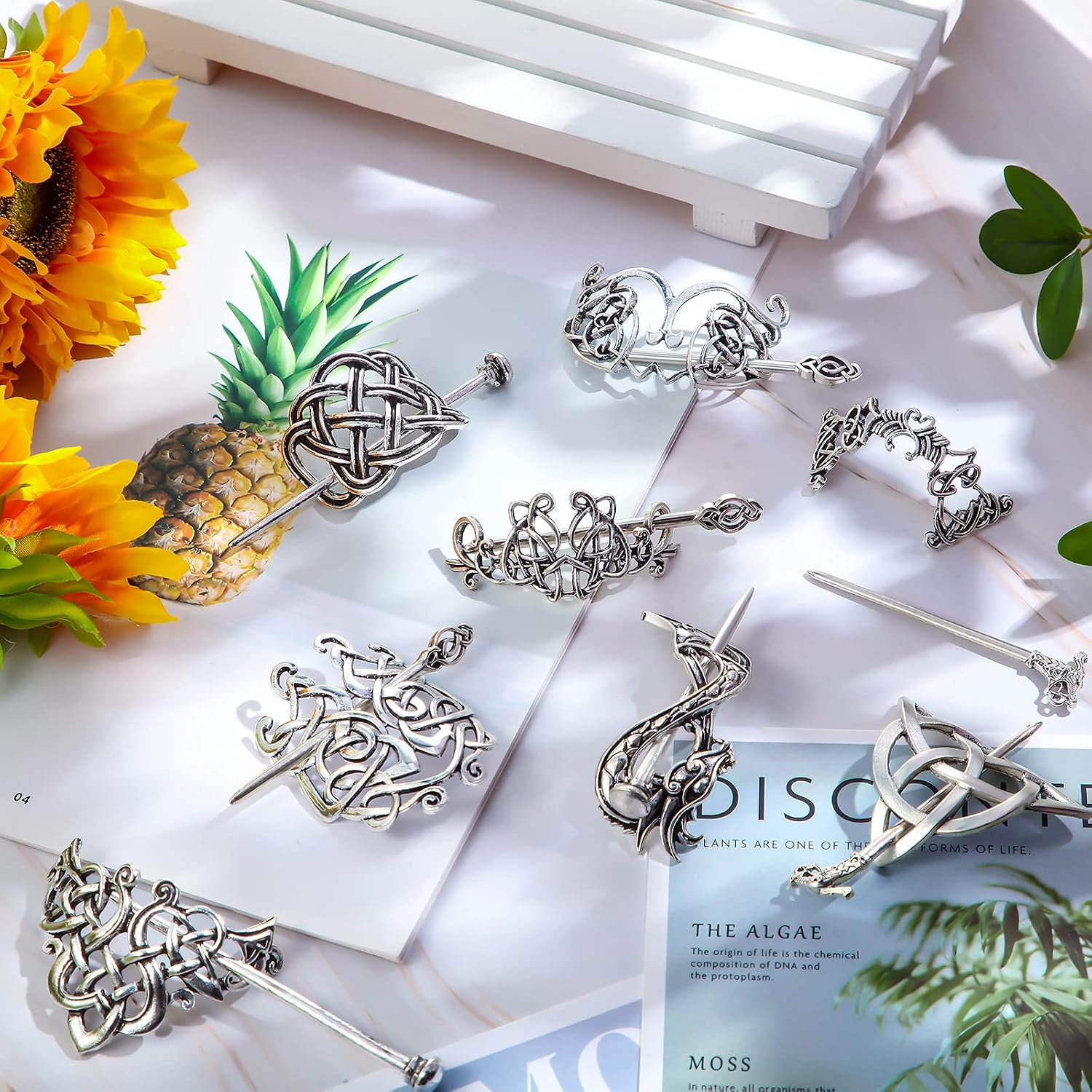 Syhood Viking Celtic Hair Clips for Women, 8 Pcs, Classic image 4