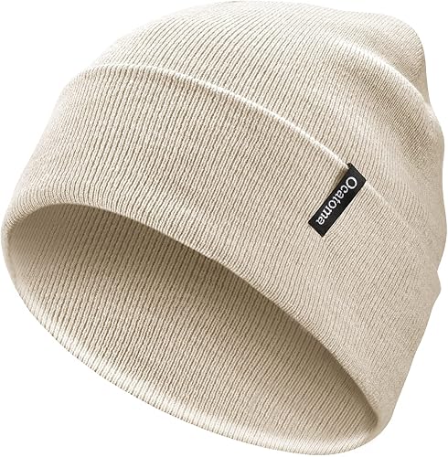 Ocatoma Gorro para hombres y mujeres, de punto acrílico, con puños, para uso diario, cálido, unisex, regalos para hombres y mujeres, novio, él y ella