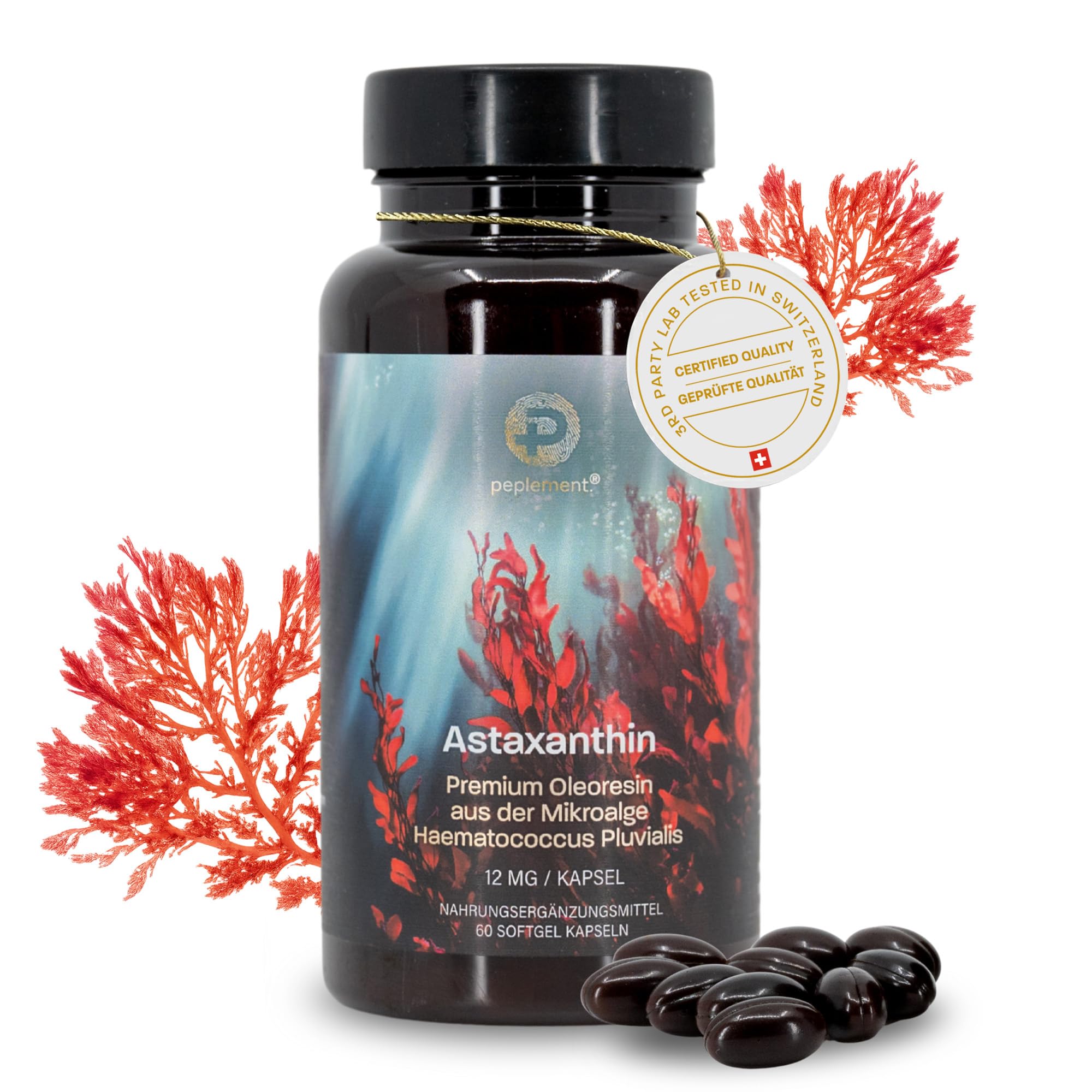Astaxanthin Bundle: 120 Vegane Softgels (12mg + 8mg NatAxtin) – Mit Vitamin E & MCT-Öl – Hochdosiert & Natürlicher Zellschutz – Laborgeprüfte Qualität