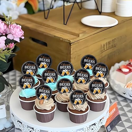 Miniatura 81 de Ercadio Paquete de 24 adornos para cupcakes de Cheers and Beers con taza de cerveza con purpurina para cupcakes, baby shower, cumpleaños, cervezas