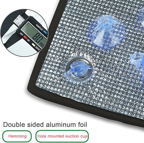 Miniatura 4 de Película aislante de aluminio no adhesiva para ventana de privacidad, sin burbujas, con control de calor, anti UV, 0.315 in, con ventosa, fácil de