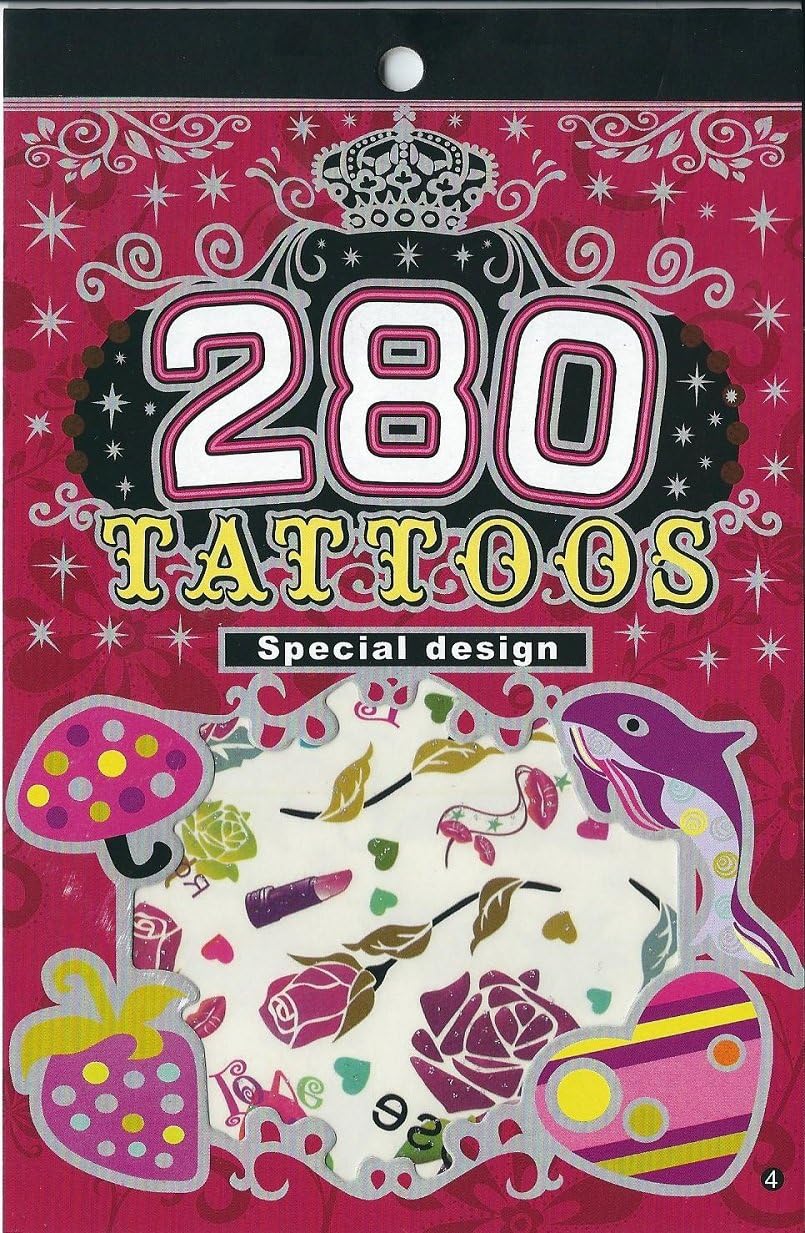 280 Temporary Tattoos - Roses Dolphins and More - Book 4