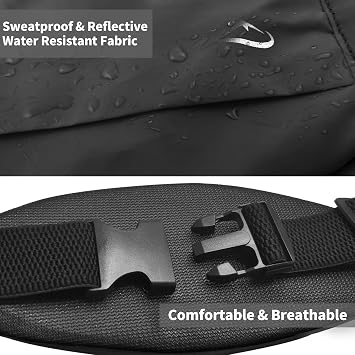 Running Fanny Pack Whole Bag Reflective, Running belt for Women &Men,Sweatproof Phone Holder Workout, Running Waist Pack(black)