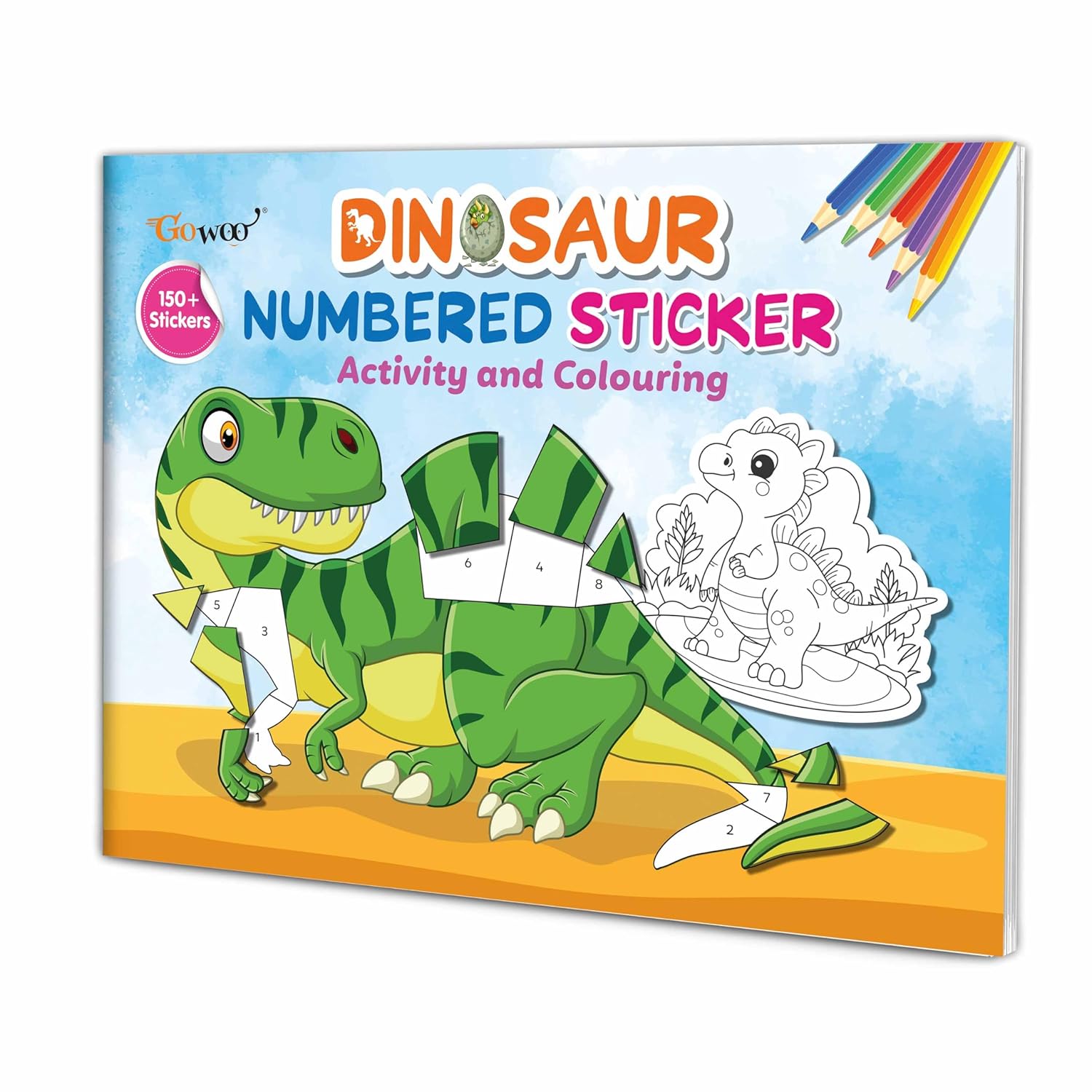 Buy Dinosaur Numbered Sticker Activity and Colouring book for age 3 ...
