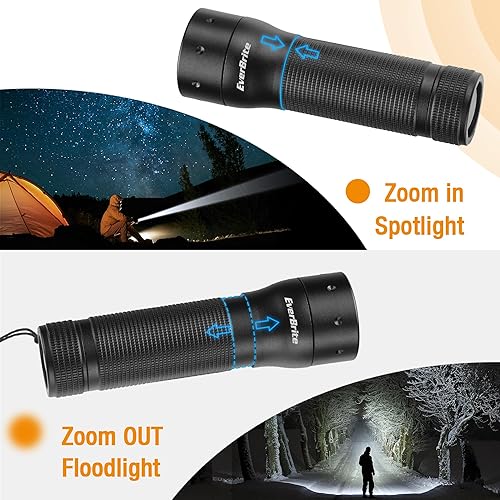 Miniatura 4 de EverBrite Mini linterna LED, 350 lúmenes altos con zoom de 350 lúmenes, 3 modos, 3 pilas AAA incluidas, luz flash de mano compacta para campamento,
