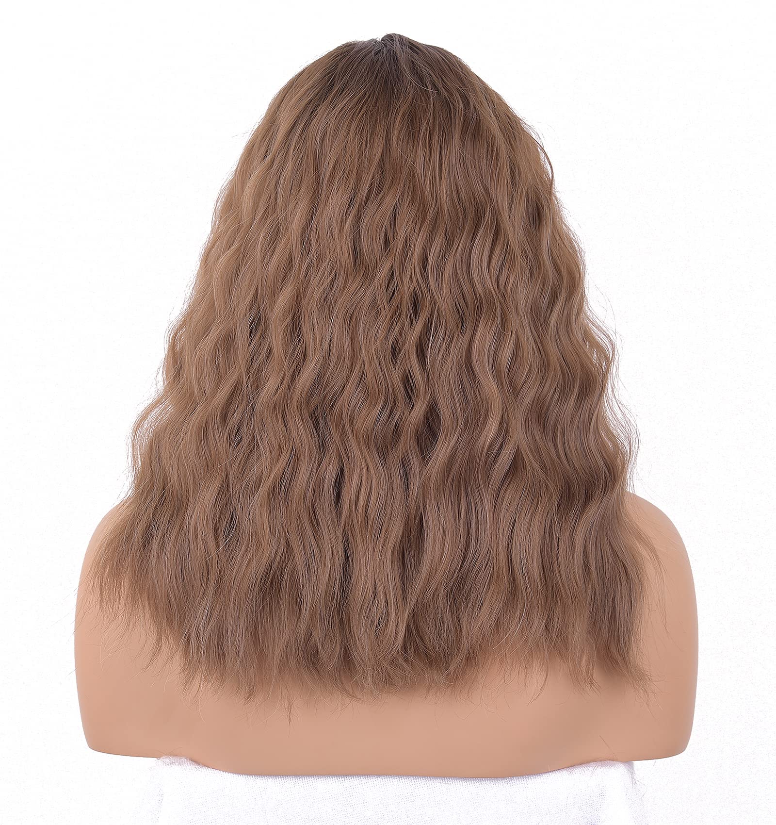 Perruque Longue Synthétique Brun Doré Bouclée Pour Femme - Bonnet Moyen, Résistante à La Chaleur + Cadeau