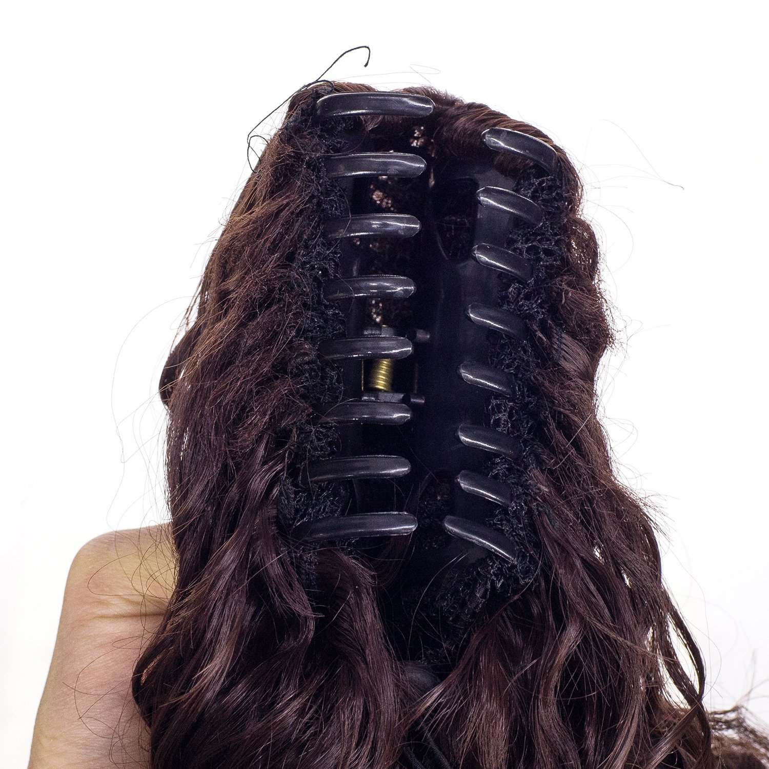12-Inch Short Screw Curl Claw Clip Ponytail Extension Synthetic Clip Amazon.com : SWACC 12-Inch Short Screw Curls Claw Clip  main image 3