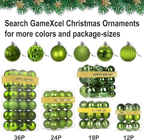 Vista 330 de 18 esferas medianas decorativas navideñas para árbol de Navidad, inastillables, para colgar, color púrpura, 2.5 pulgadas, paquete de 18