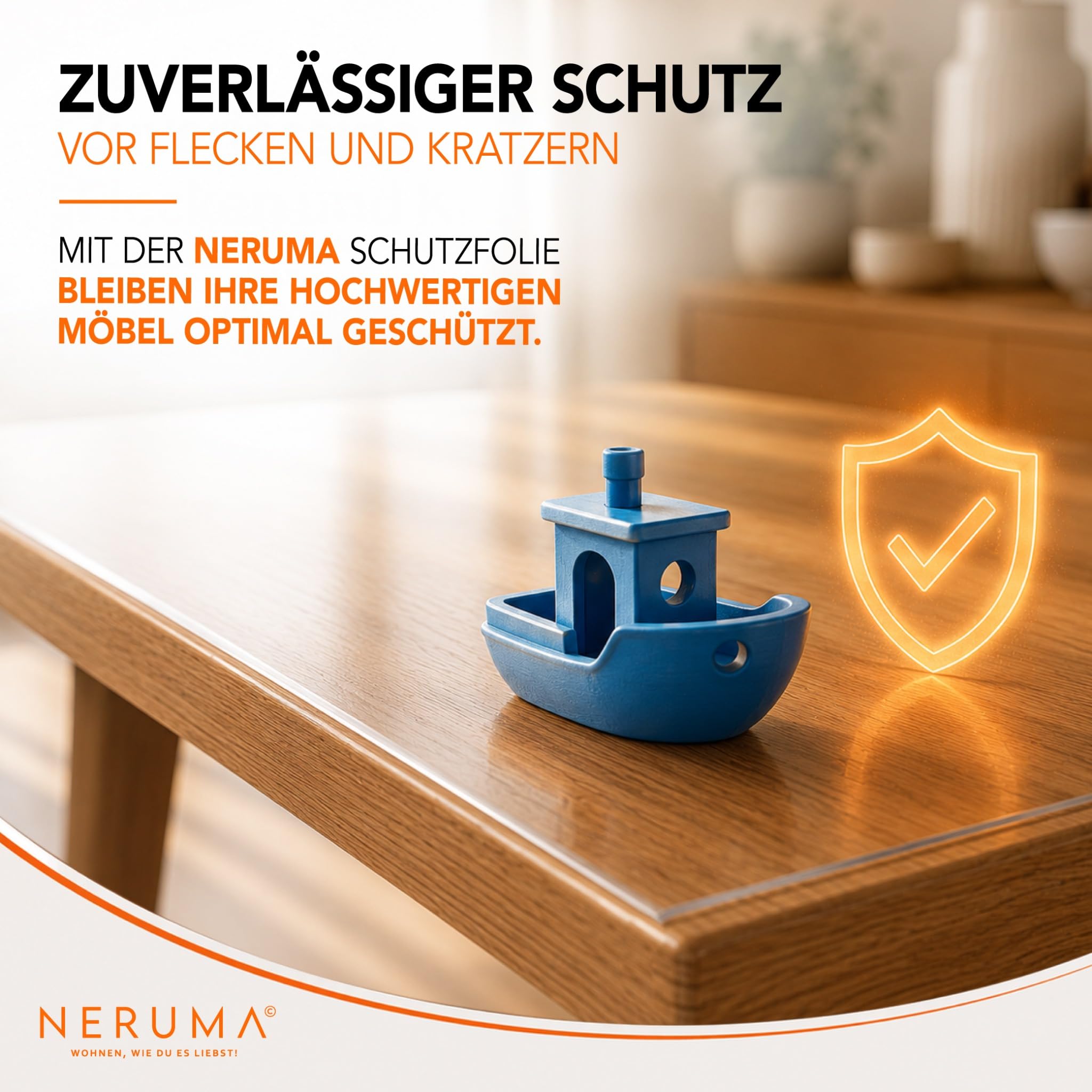 Tischfolie als transparenter Tischschutz, transparente Folien-Tischdecke, Schmutzabweisend, abwischbar und individuell zuschneidbar – 2 mm