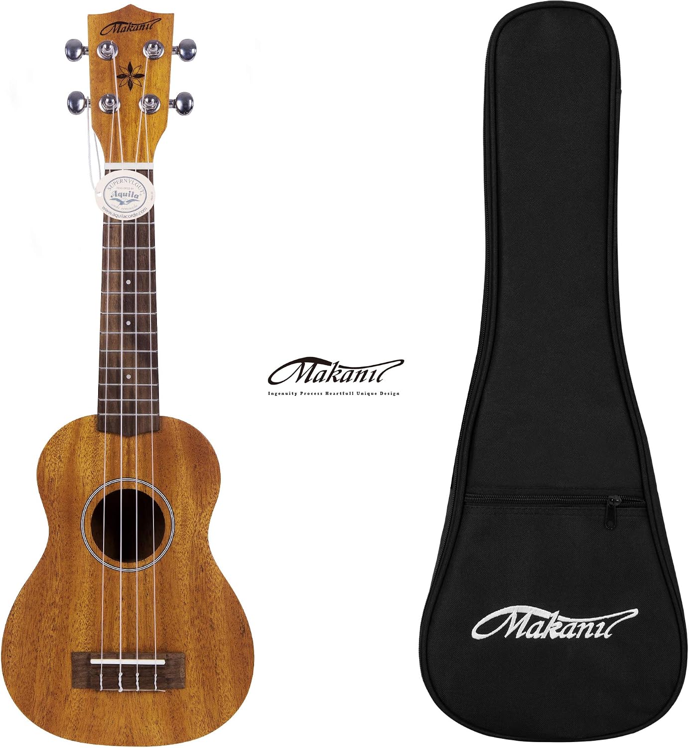 Makanu Soprano Ukulele Maho 21 Inch Ukulele with Gig Bag for Beginners Matt Finish Four String Guitar