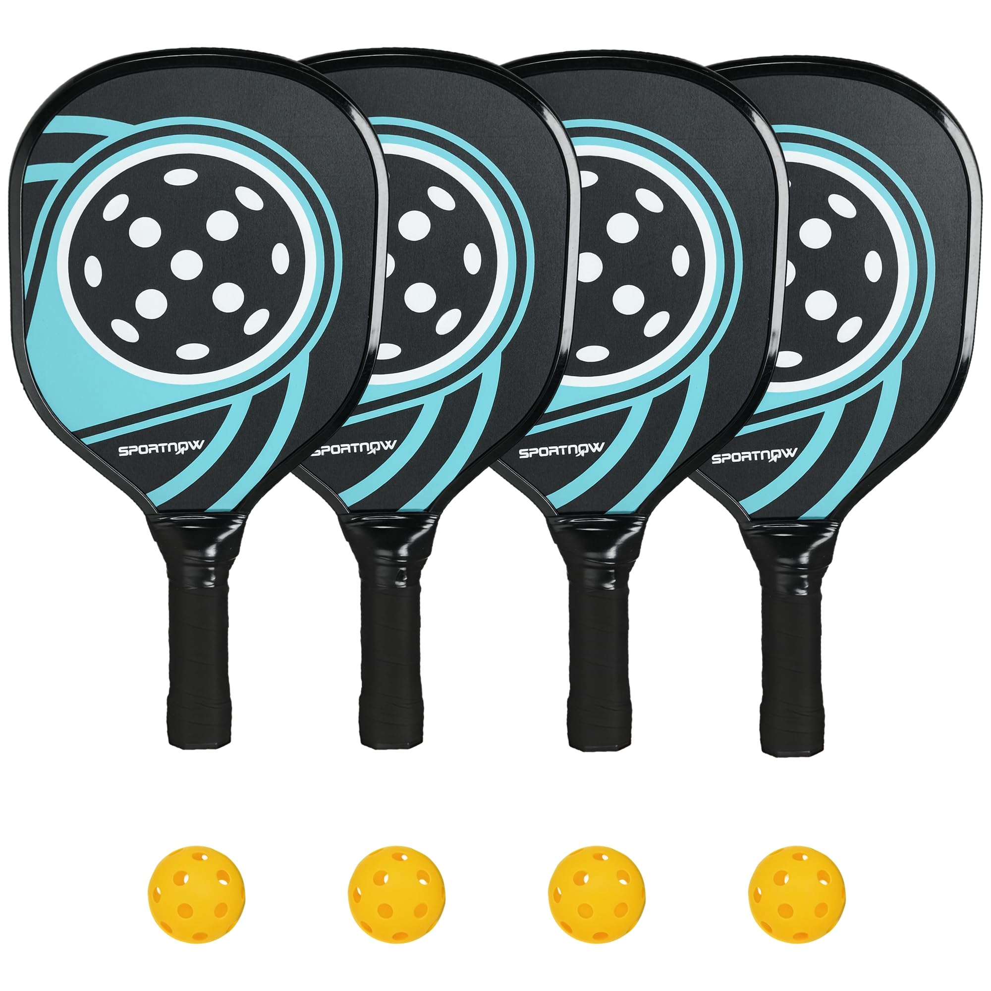 SPORTNOW Set palas pickleball per principianti e amatori, 4 pz
