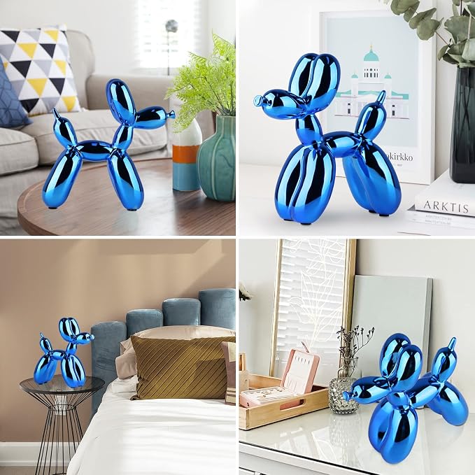Figura Decorativa Perro Globo Azul Moderno miniatura 4
