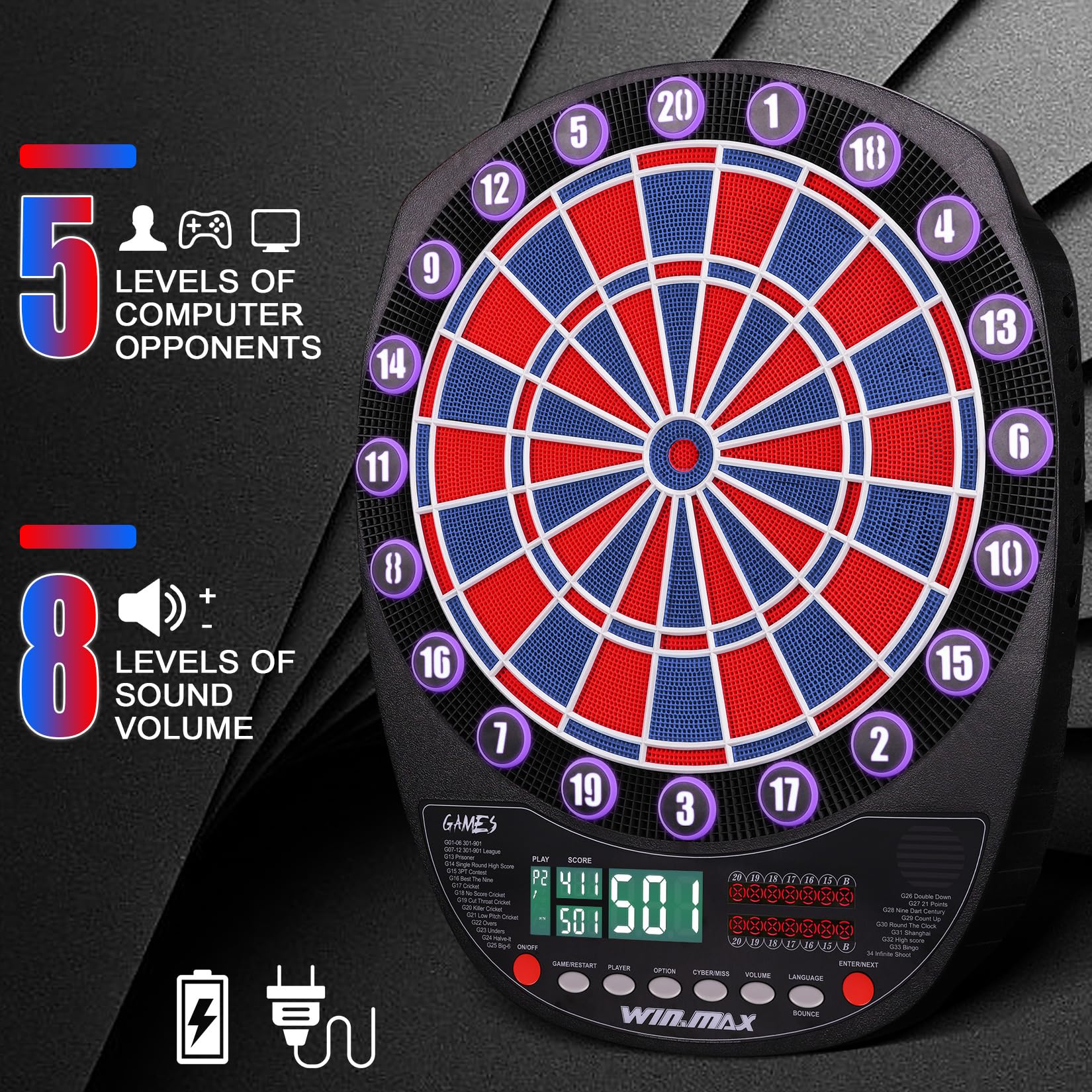 WIN.MAX Diana electrónica profesional 34 juegos con 354 variantes