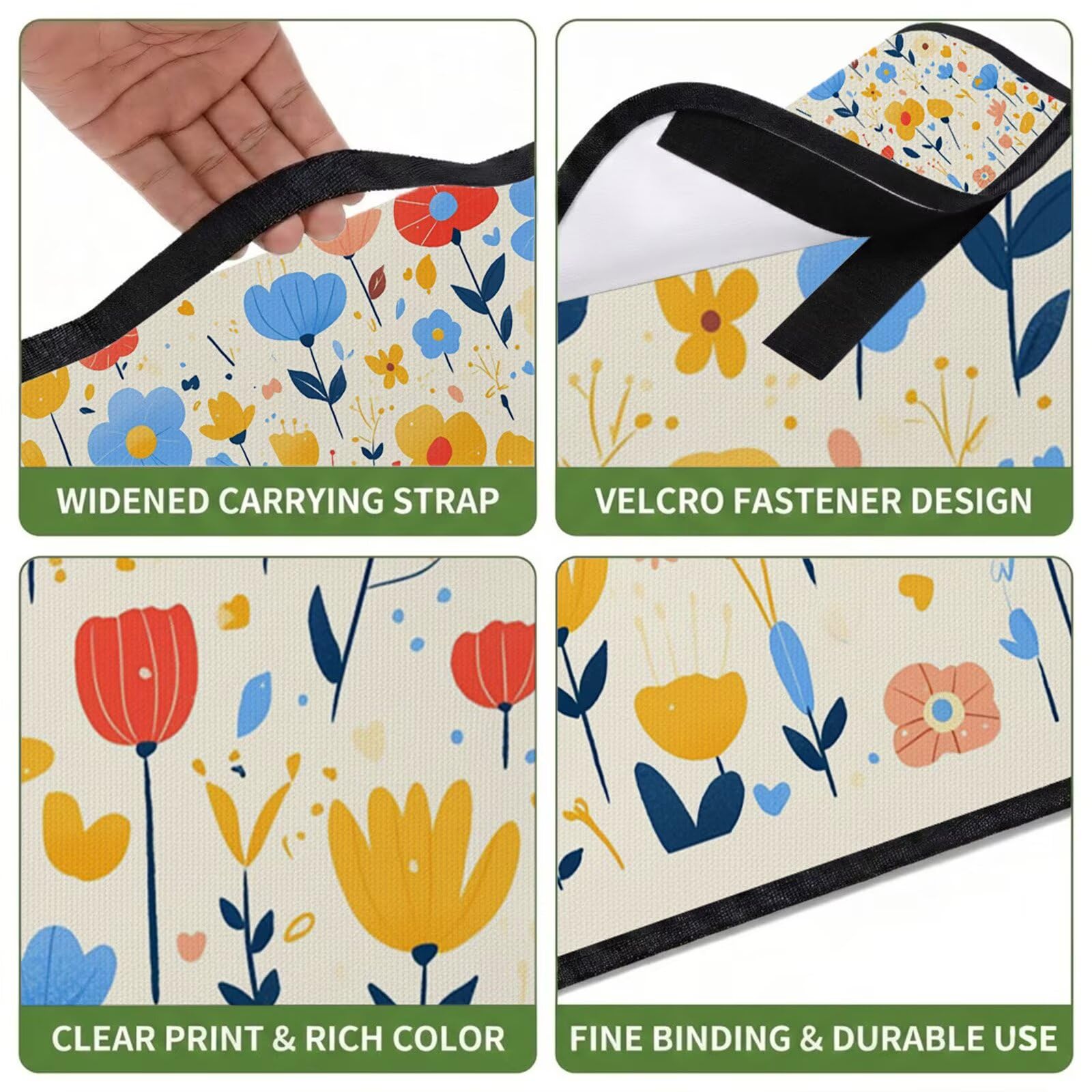 Couverture Pique Nique Grande 200x300cm,Outdoor Couverture Imperméable,Pliable Tapis de Plage Dos en PVC,Picnic Blanket pour Camping Accessoires,Jardin,Parc - Couleur crème,à Motifs Floraux UZ-830