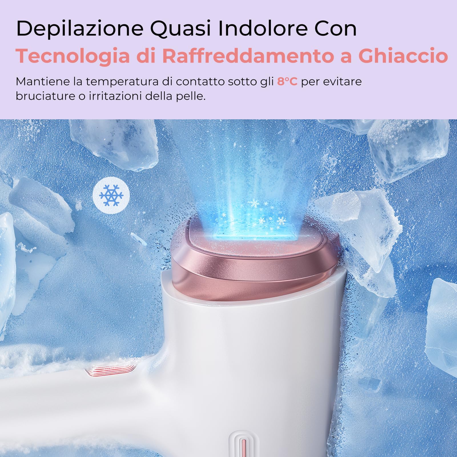 Epilatore Luce Pulsata IPL con Funzione di Raffreddamento, Schermo tattile LCD, 9 Livelli di Energia,600-1200NM Onda Luminosa Rossa, Luce Pulsata 999,900, Apparecchiature Laser