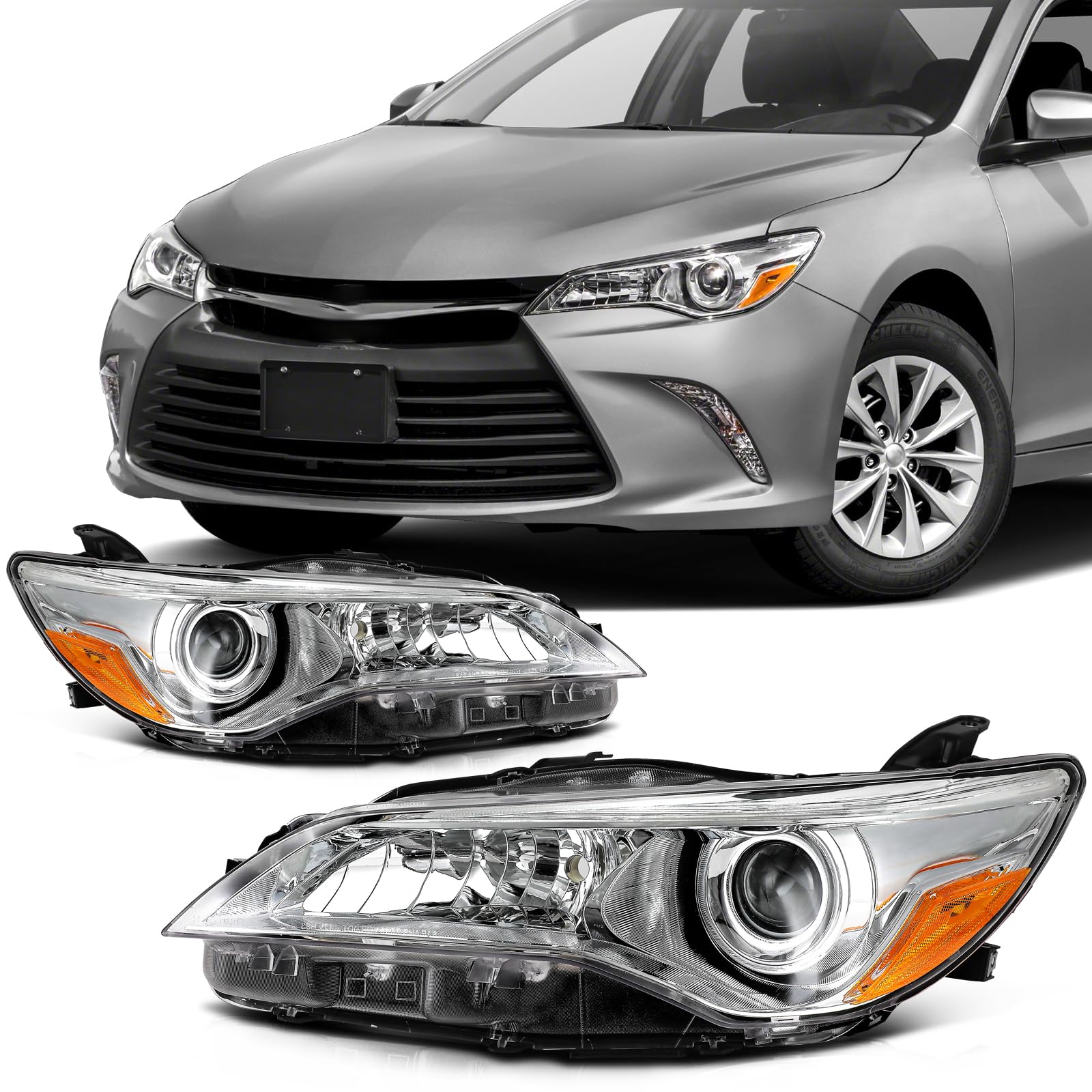 SCITOO Headlight Assembly Fit 2014-2021 For Toyota 4Runner Black Housing Amber Reflector Pair Headlights 81170-35571 — view 64