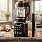 Glass Blenders for Kitchen with Tamper High-Speed Heating Blender – 1500W Motor, 9 Adjustable Speeds, 14 Preset Programs, Nut Milk, Smoothies, Soups, Baby Food, Auto Clean, Ideal for Home & Family Use