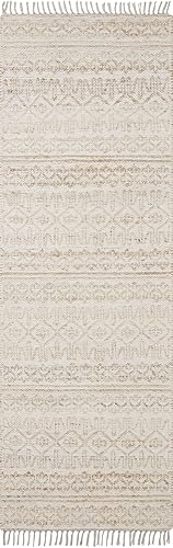 Miniatura 5 de Loloi Angela Rose Rivers Collection RIV-03 Tapete de muestra reversible de 18 x 18 pulgadas, color arenamarfil