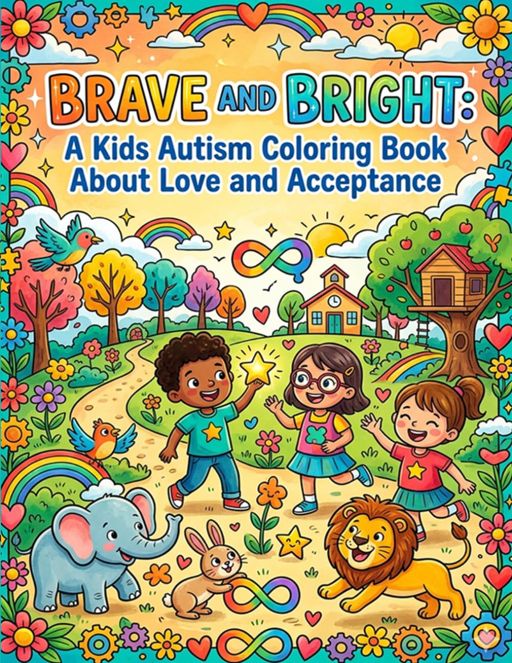 Brave and Bright: A Kids Autism Coloring Book About Love and Acceptance: Fun and Heartwarming Coloring Pages That Celebrate Kindness Inclusion and Every Childs Unique Mind