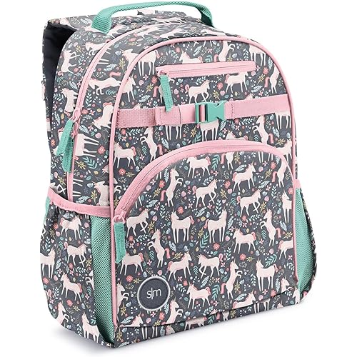 Simple Modern Medium Toddler Backpack for School Girls and Boys | Kindergarten Elementary Kids Backpack | Fletcher Collection | Kids - 15" tall | Unicorn Fields