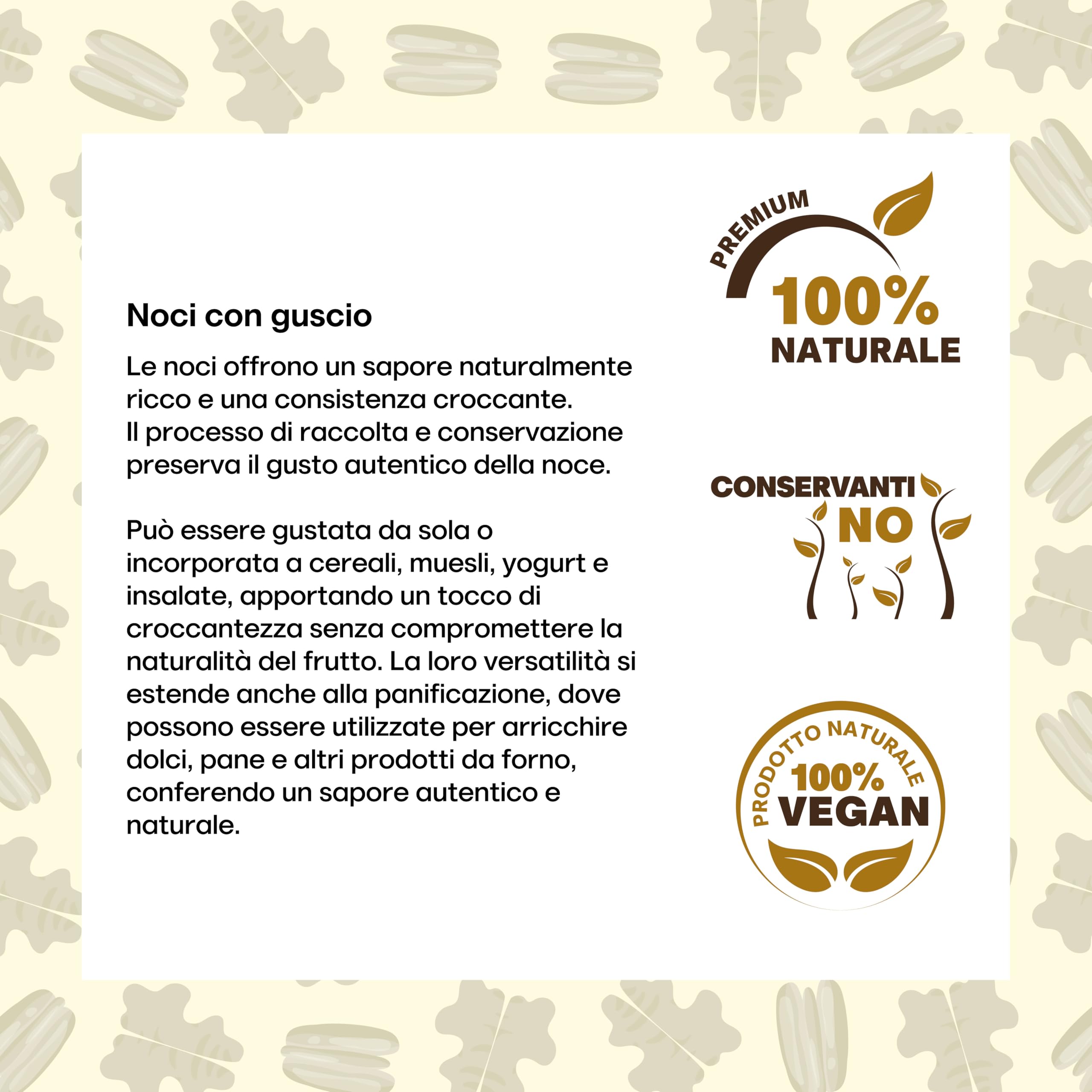Il Contadino - Antichi Sapori | NOCI | Frutta Secca di Qualità Premium, Al Naturale, No Conservanti (5 Kg, Calibro 32/34)