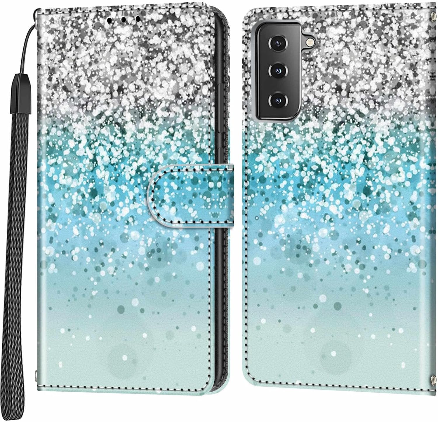 Mobile Phone Case for Samsung Galaxy S21 Case Leather Shockproof Protective Mobile Phone Case with Stand Function Card Slots Mobile Phone Case Compatible Samsung Galaxy S21