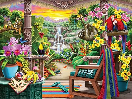 Ravensburger Tropical Retreat - Rompecabezas de gran formato de 750 piezas | Tecnología Softclick vibrante, sin reflejos y adecuada para la edad |